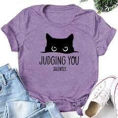 Judging You Print Women Slogan T-Shirt