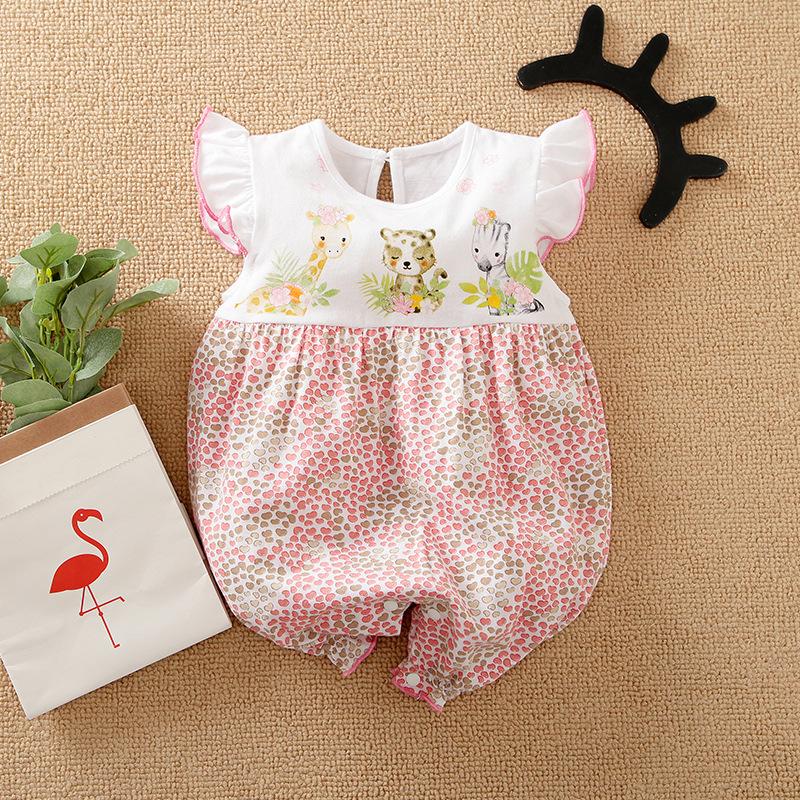 Sweet Cartoon Animal Printed Baby Romper Main image