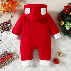 My 1st New Year Letter Printed Long Sleeve Hoodie Baby Jumpsuit