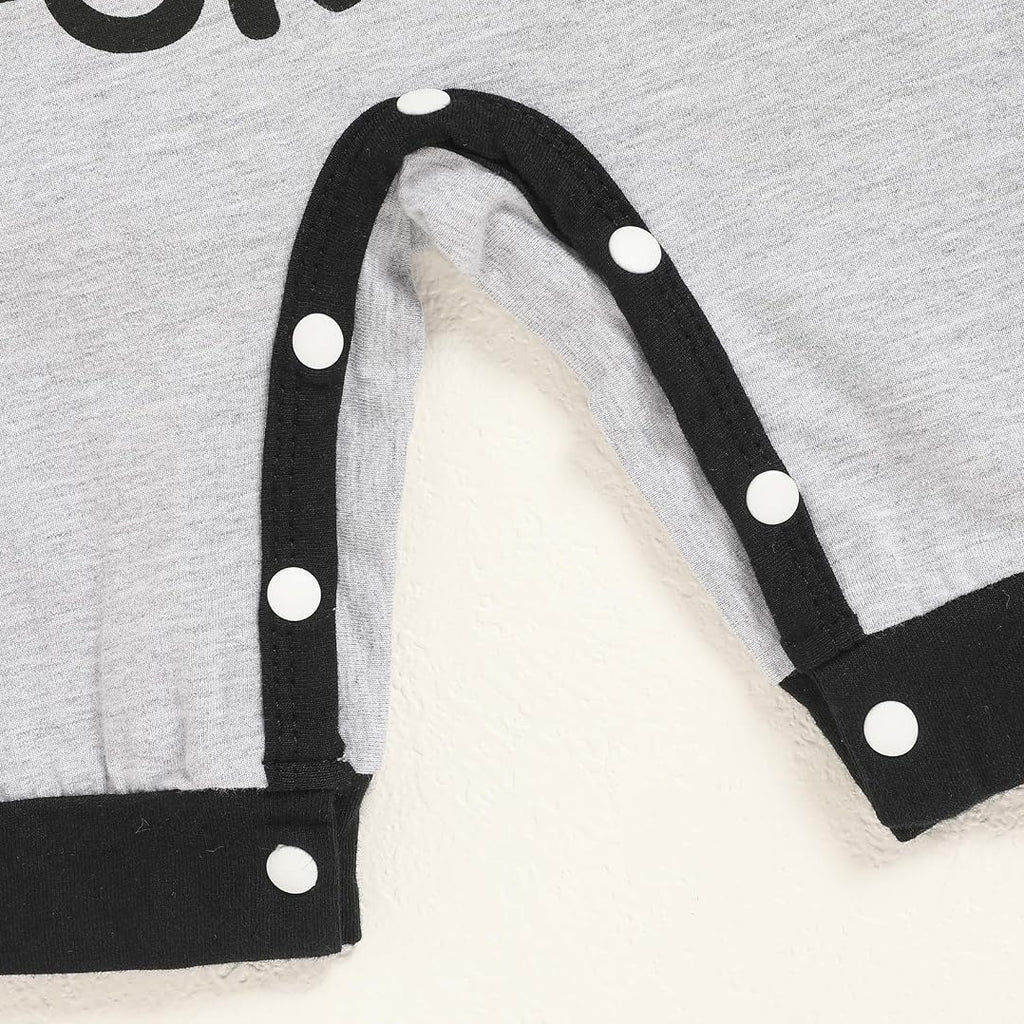 2PCS Casual Daddy and Me Letter Printed Long Sleeve Baby Jumpsuit