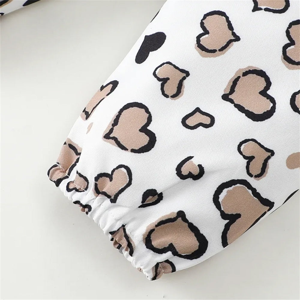 3PCS Winsome Heart Printed Long Sleeve Baby Set