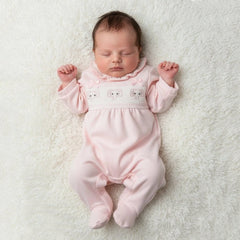 Lovely Elephant Embroidery Long Sleeve Velvet Baby Jumpsuit