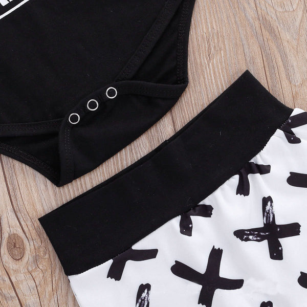 2PCS STRAIGHT OUTTA QUARANTINE Letter Printed Baby Boy Set