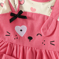 Cartoon 3D Heart-Shaped Totoro Corduroy Long Sleeve Baby Jumpsuit