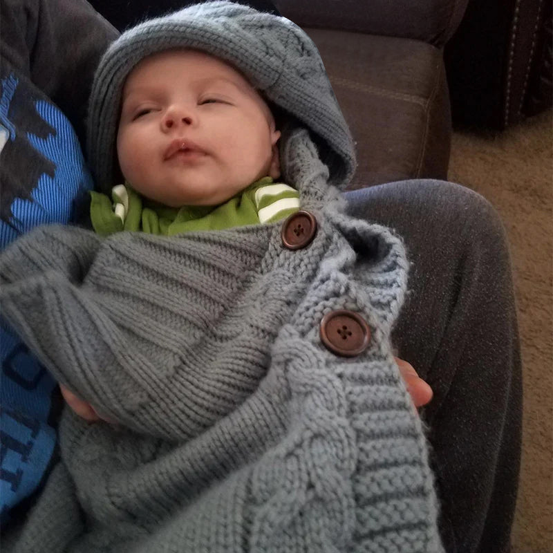 Newborn Baby Wrap Swaddle Blanket Knit Sleeping Bag