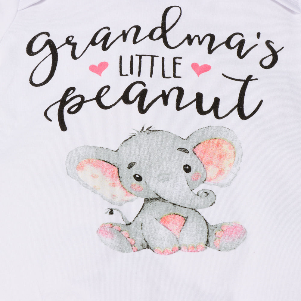 Grandma's Little Peanut Letter Printed Romper