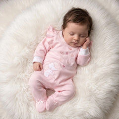 Lovely Elephant Heart Embroidery Long Sleeve Baby Girl Jumpsuit