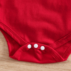 3PCS Lovely Candy Cane and Bow Print Long Sleeve Baby Set