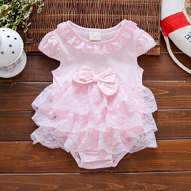 Bowknot Ruffled Layered Lace Bodysuit Main image