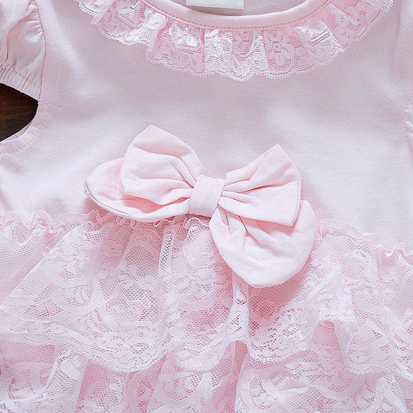 Bowknot Ruffled Layered Lace Bodysuit