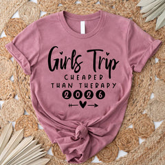 Girl's Trip 2026 Letter Print Women Slogan T-Shirt