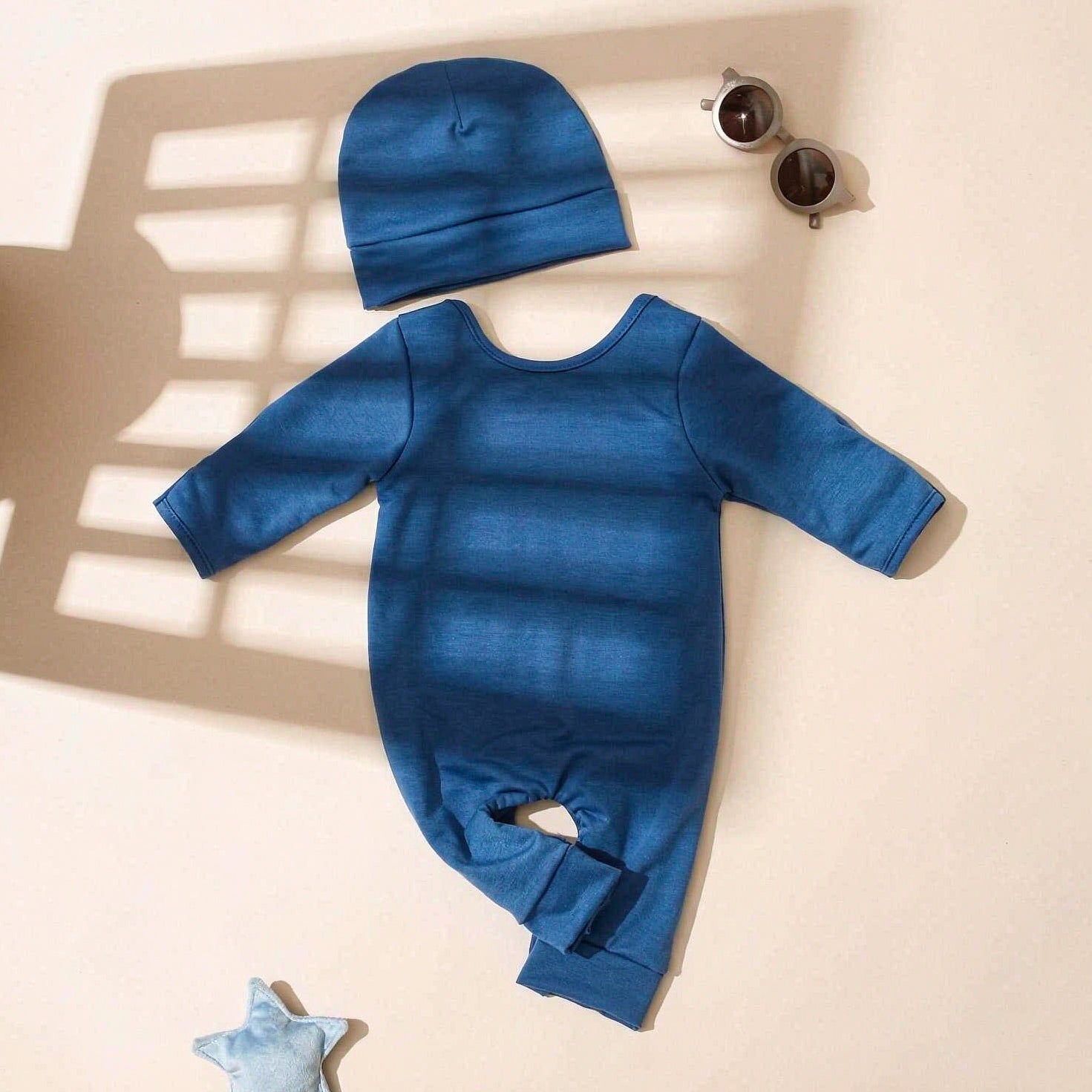 2PCS Cute Little Brother Letter Print Long Sleeve Baby Jumpsuit