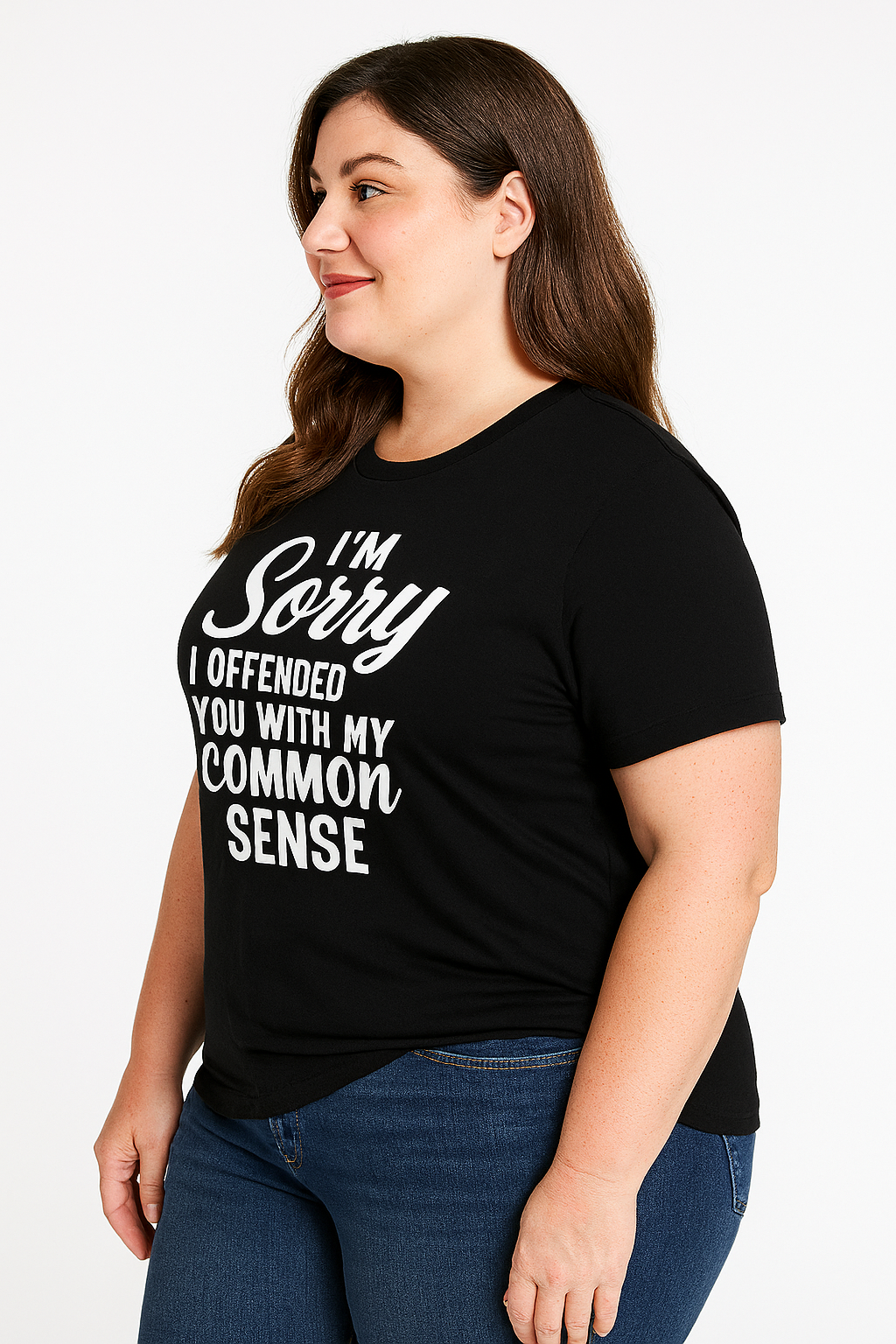 "I'm Sorry I Offended You With My Common Sense"Letter Printed Plus Size T-Shirt