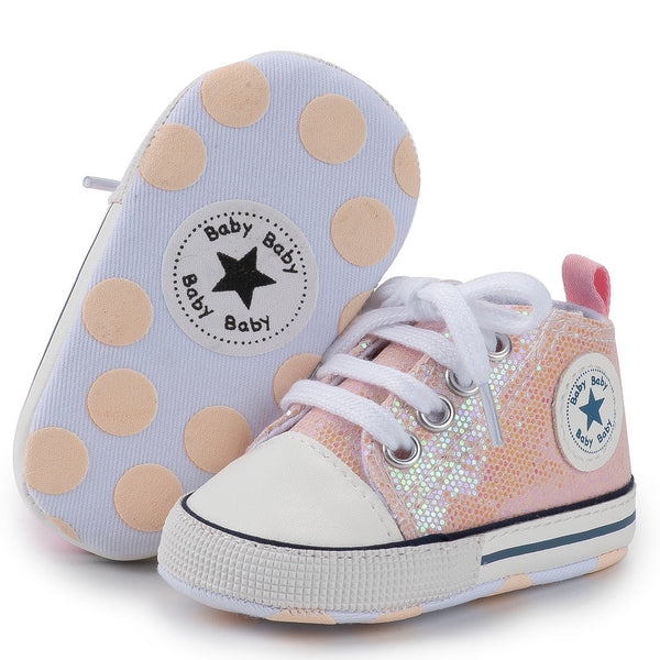 Lovely Allover Sequins Non-Slip Baby Shoes