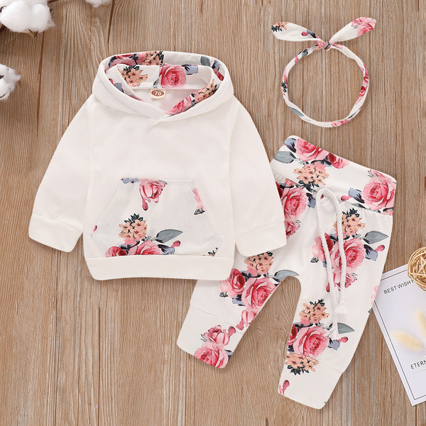 Floral Printed Hoodie Set