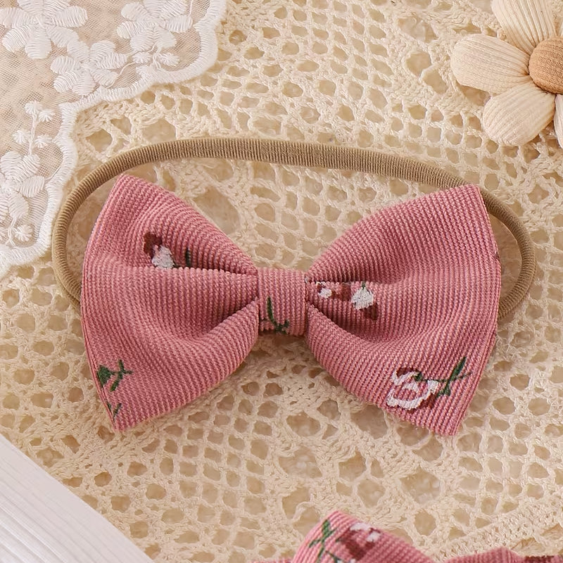 3PCS Chic Daddy's Little Girl Letter Embroidered Floral Printed Baby Set