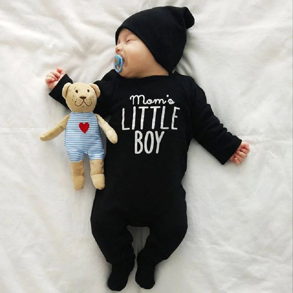 Cool Mom's Little Boy Letter Printed Baby Jumpsuit