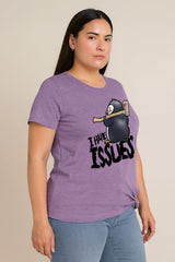 I Have Issues Print Women Slogan Plus Size T-shirt