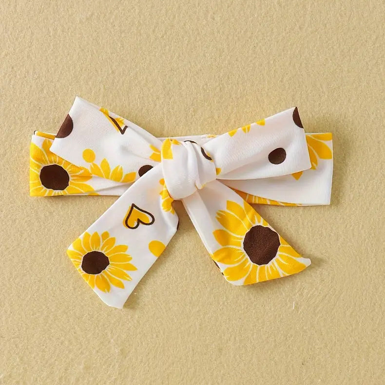 3PCS Daddy's Girl Letter Sunflower Printed Sleeveless Baby Set