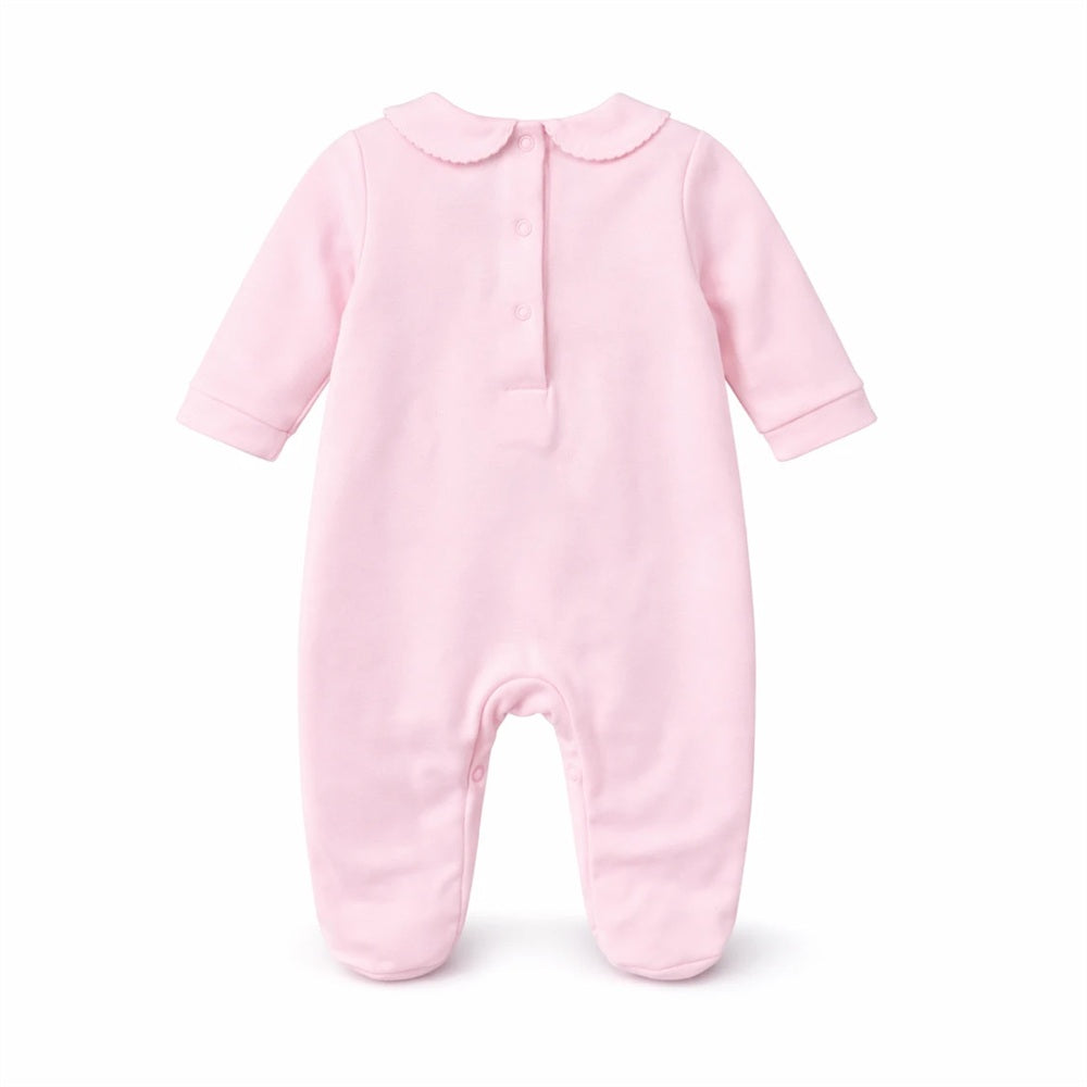 Cute Bear Embroidery Long Sleeve Baby Girl Jumpsuit