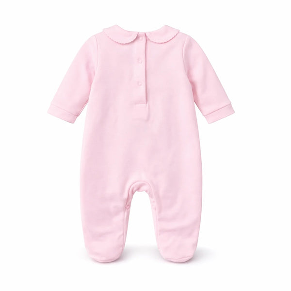 Cute Bear Embroidery Long Sleeve Baby Girl Jumpsuit