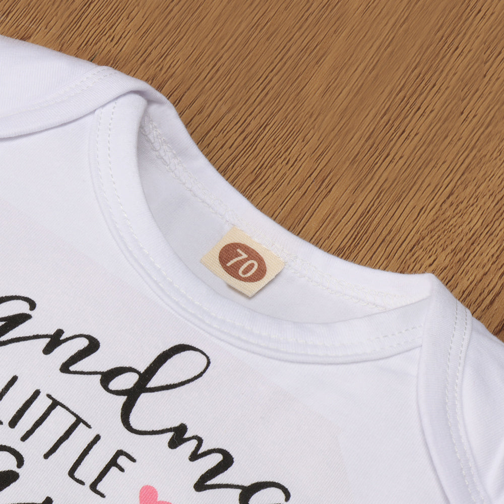 Grandma's Little Peanut Letter Printed Romper