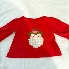 Adorable Christmas Santa Claus Applique Long Sleeve Baby Set
