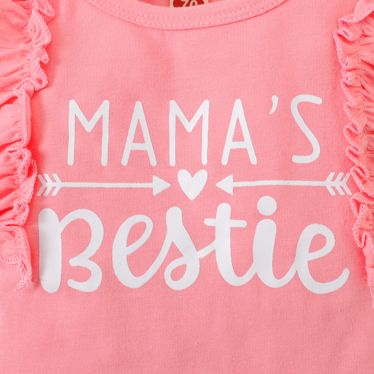 3PCS Mama's Bestie Letter Printed Baby Romper Set