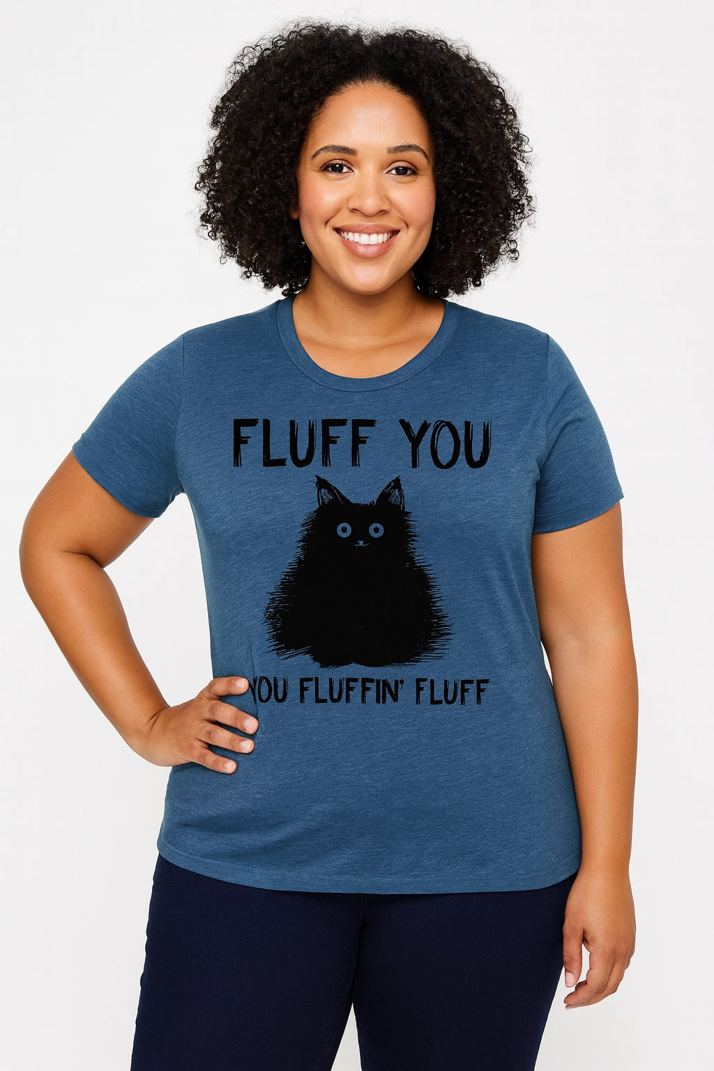 Fluff You Print Women Slogan Plus Size T-Shirt
