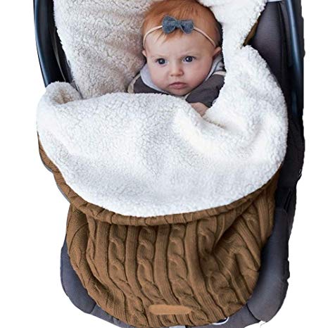 Couvertures d'emmaillotage pour bébés filles et garçons, sac de couchage en tricot 
