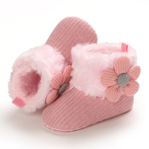Hook Loop Fleece Snow Boots Soft Sole Baby Shoes