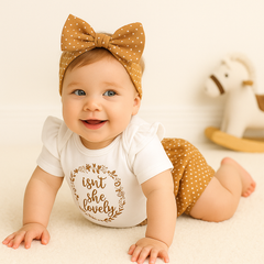 Isn't She Lovely Polka Dots Printed Baby Set