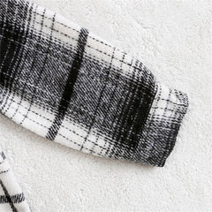 2PCS Timeless Plaid Print Long Sleeve Hoodie Baby Boy Set