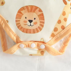 3PCS Lovely Lion Giraffe Print Long Sleeve Baby Set