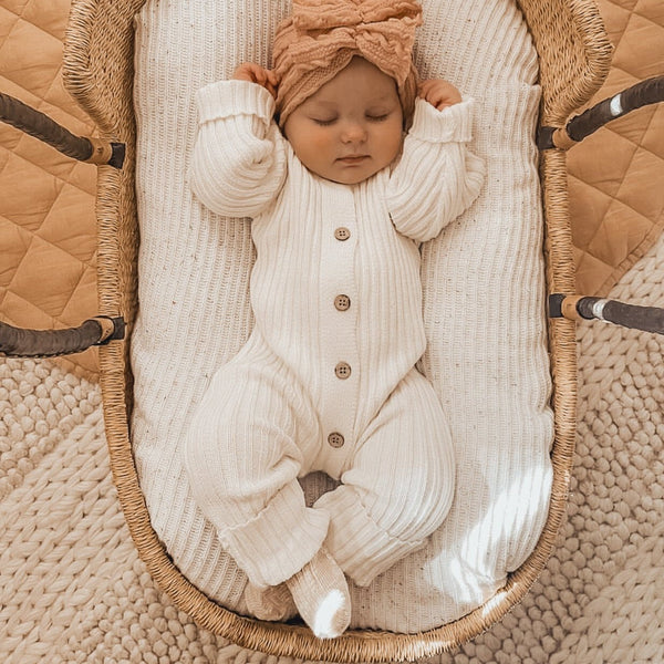 Comfy Solid Color Long Sleeve Baby Jumpsuit