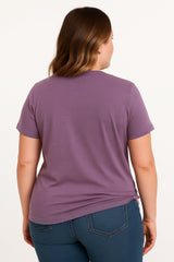 Sweet Old Lady Tee Slogan Letter Graphic Crew Neck Women Plus Size T Shirt