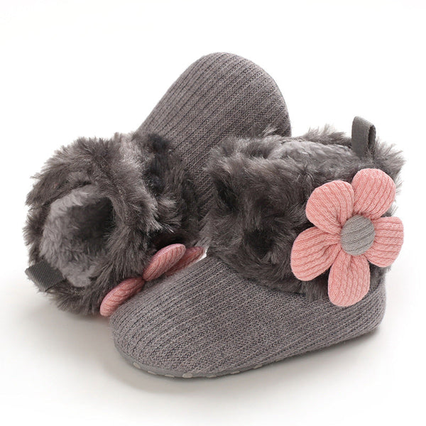 Hook Loop Fleece Snow Boots Soft Sole Baby Shoes