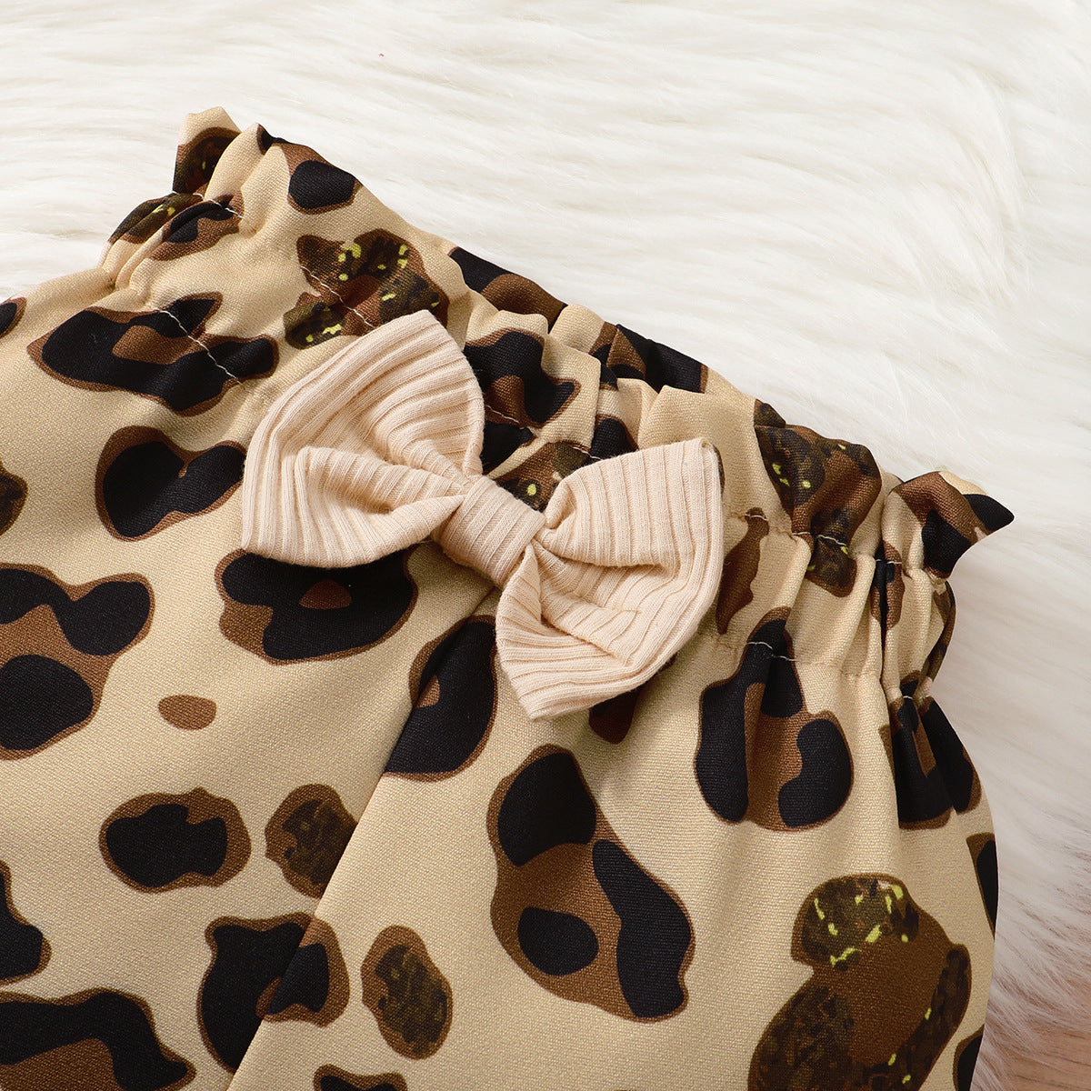 3PCS I Got It From My Mama Leopard Printed Baby Girl Set