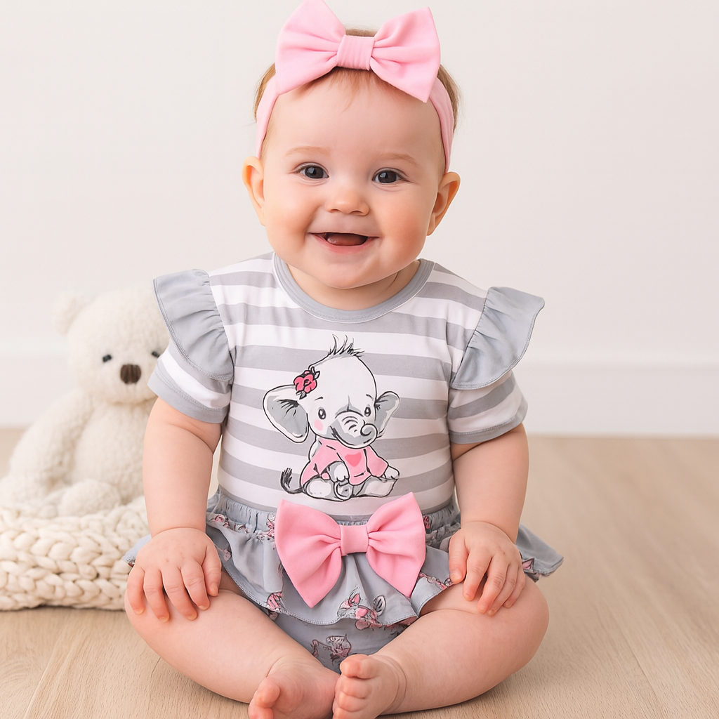 3PCS Lovely Elephant Printed Baby Set Imagem secundária do produto