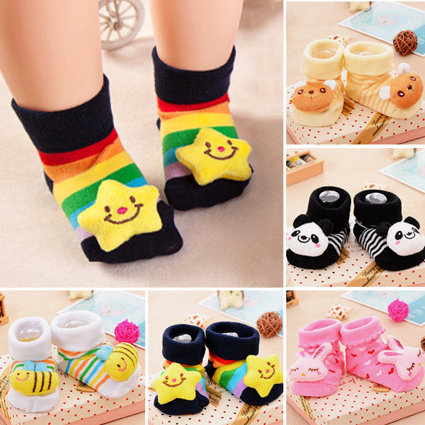 1 Pair Cute Animal Printed Newborn Infant Baby Soft Socks Imagem principal do produto