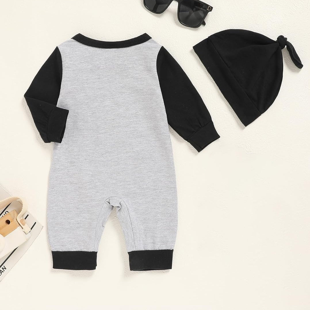 2PCS Casual Daddy and Me Letter Printed Long Sleeve Baby Jumpsuit Secondary image