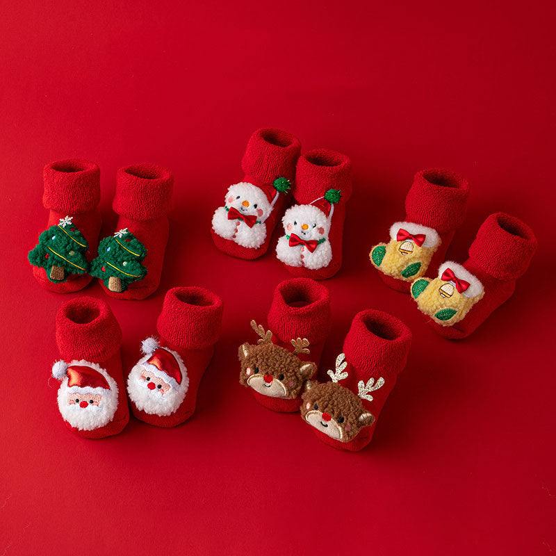 Thick Warm Christmas 3D Figure Decor Baby Socks Imagem secundária do produto