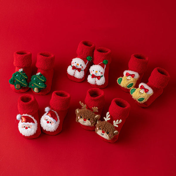 Thick Warm Christmas 3D Figure Decor Baby Socks