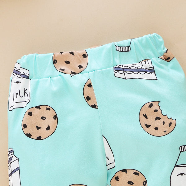 Boobie Monster Letter Printed Romper With Pants Baby Set