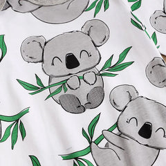 Adorable Cartoon Koala Printed Long Sleeve Baby Jumpsuit