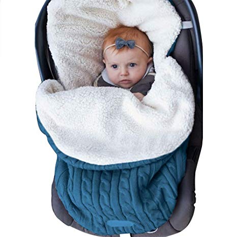 Couvertures d'emmaillotage pour bébés filles et garçons, sac de couchage en tricot 