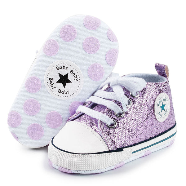 Lovely Allover Sequins Non-Slip Baby Shoes