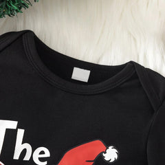 3PCS The Baby Who Stole Christmas Letter Plaid Print Baby Boy Set
