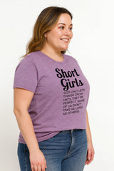 Shorts Girls Print Women Slogan Plus Size T-shirt
