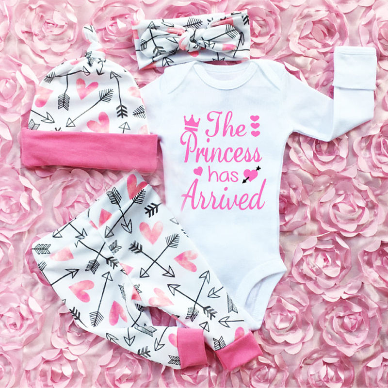 Baby Princess Letter Print Top + Pants + Headband Imagem principal do produto